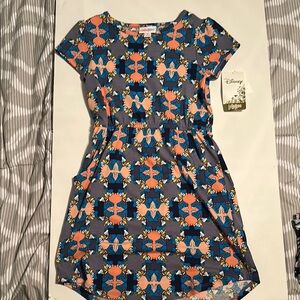 Disney Casual Sundress Blue and Orange Crew Neck